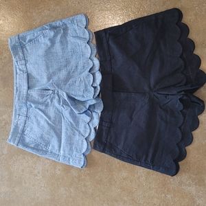 J.Crew size 10 Buttercup shorts bundle black and chambray